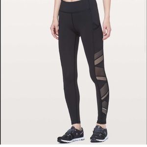 Lululemon Black Mesh Zig Zag Leggings